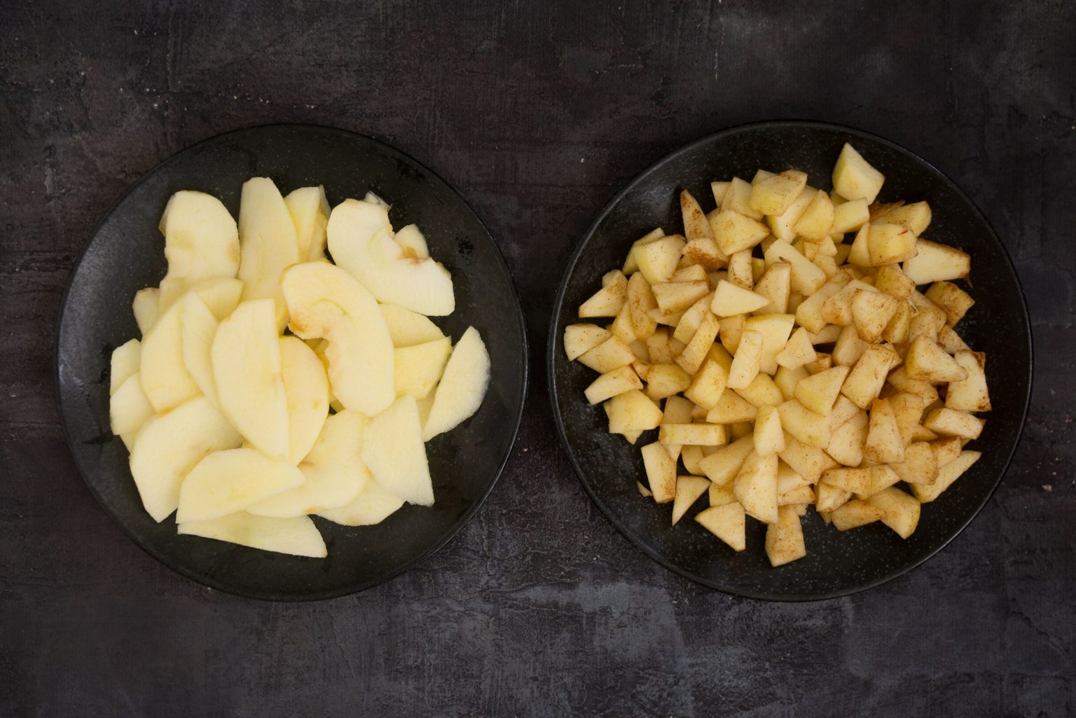 Cut the apples