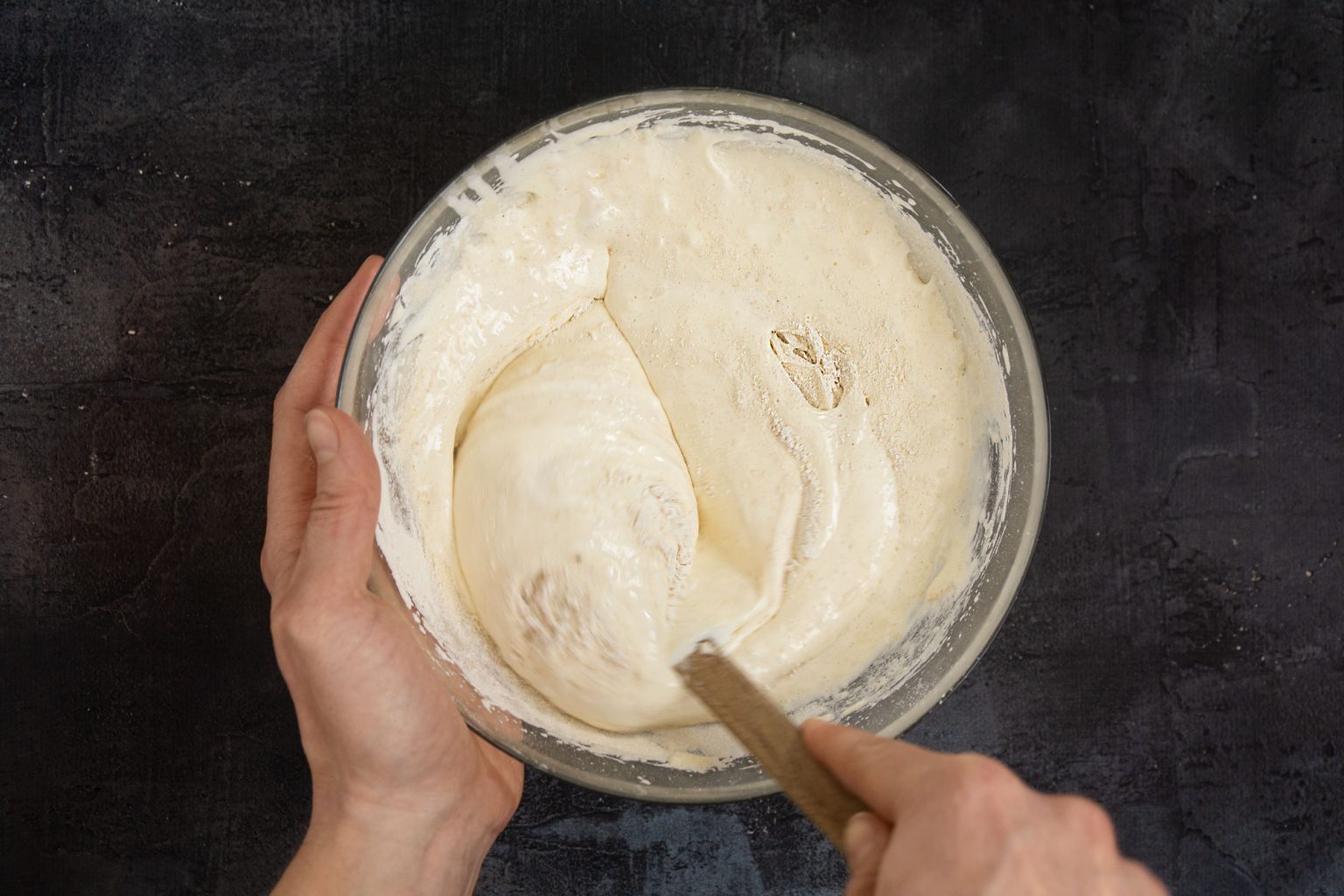 Fold the flour
