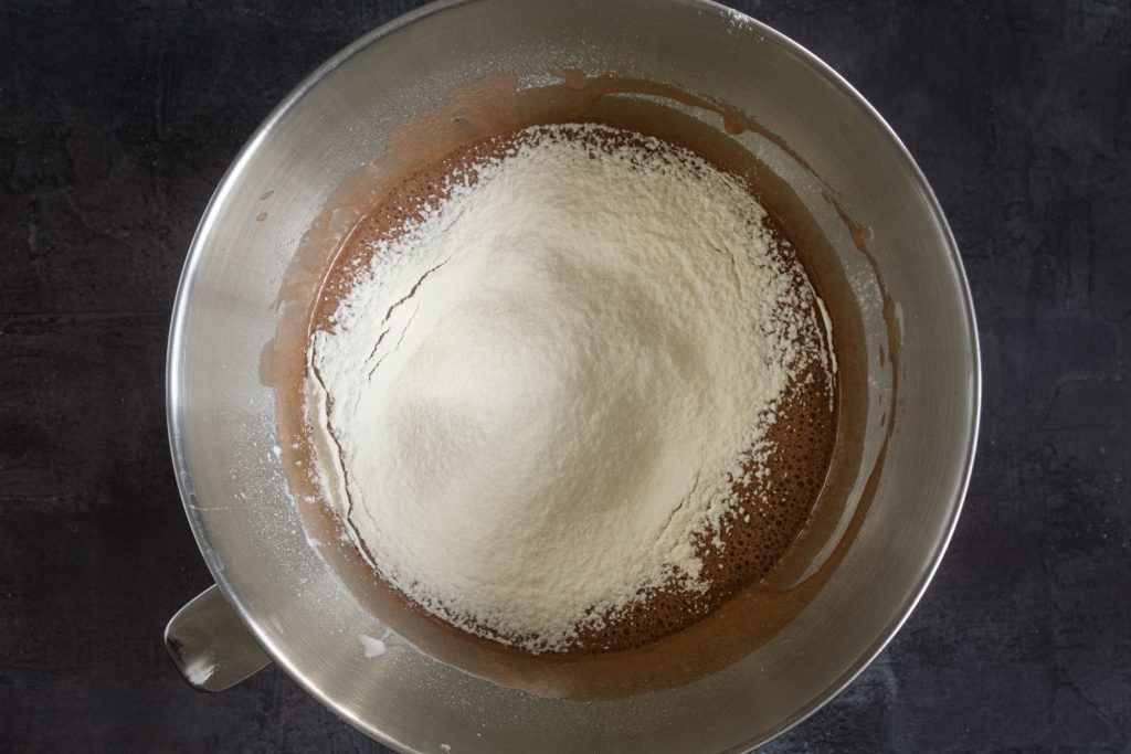 Sift the flour into the batter
