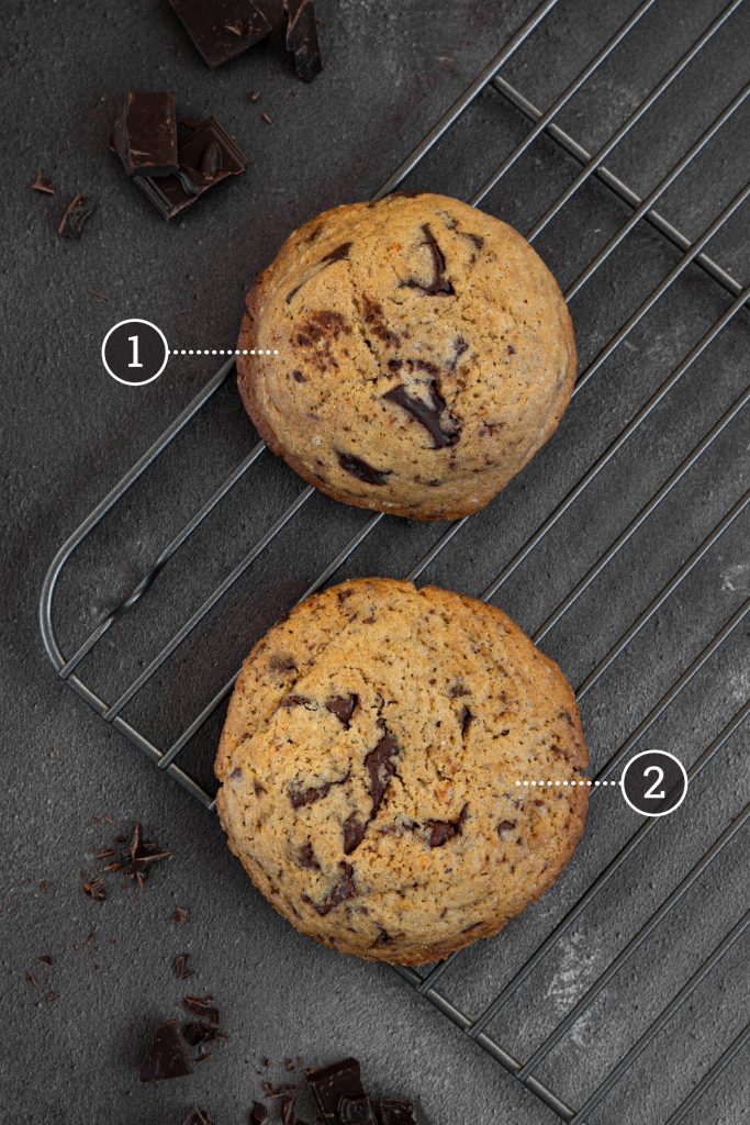 Comparison of chocolate chip cookies made with creamed and melted butter