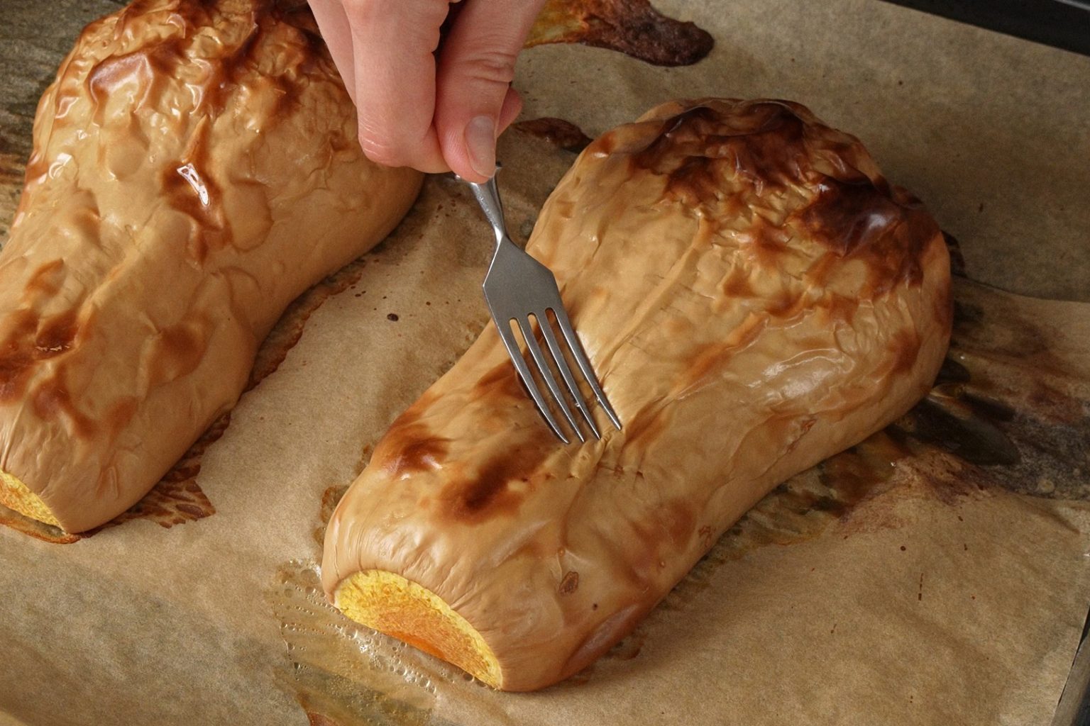 Butternut squash roasted until soft