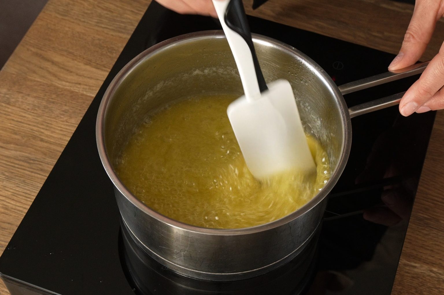 Bubbling butter in a saucepan