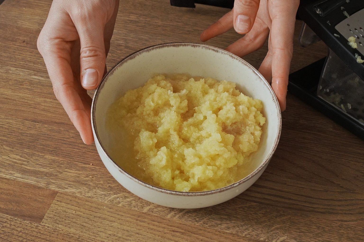 Apples grated for apple muffin batter