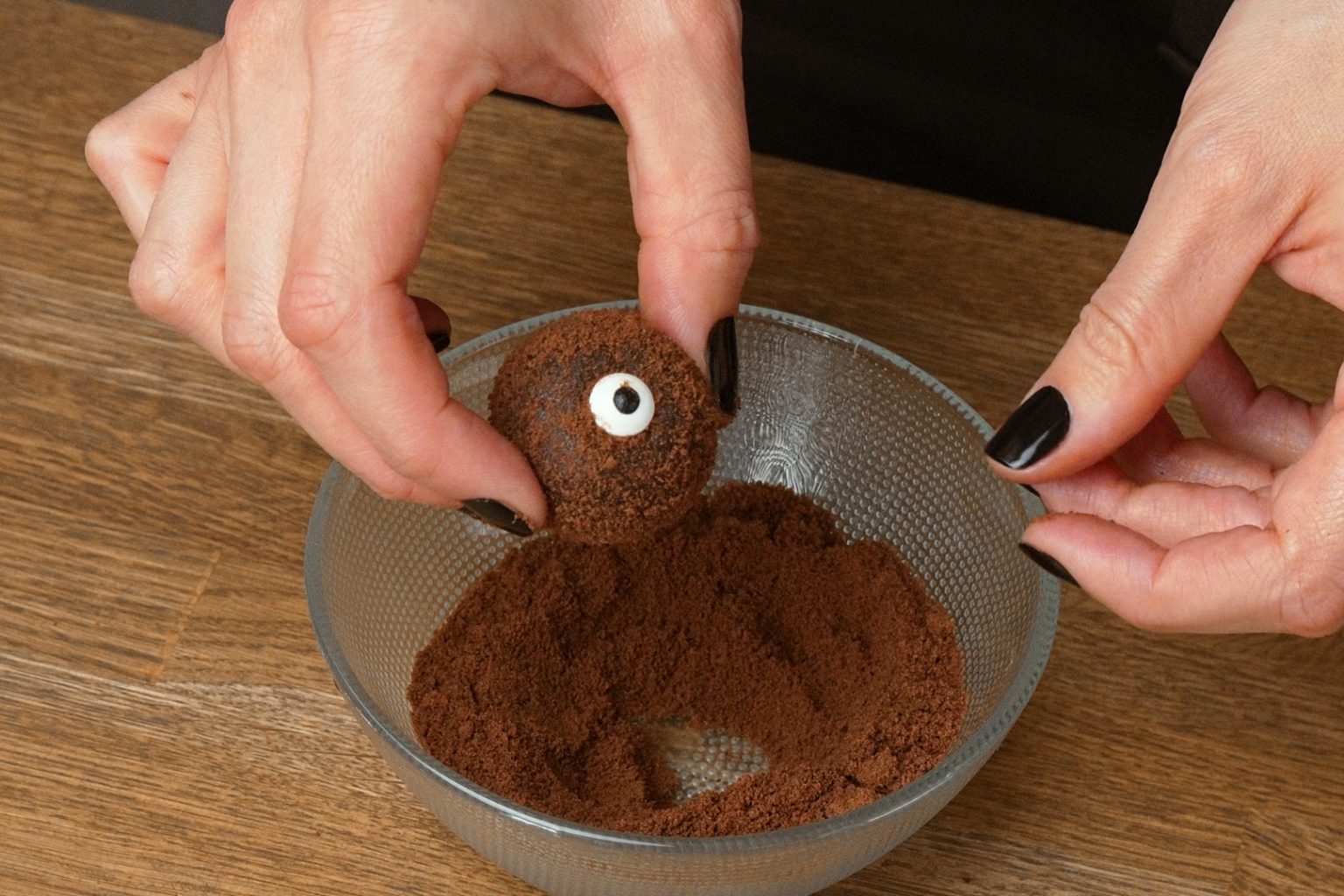 Freshly made Halloween monster truffle