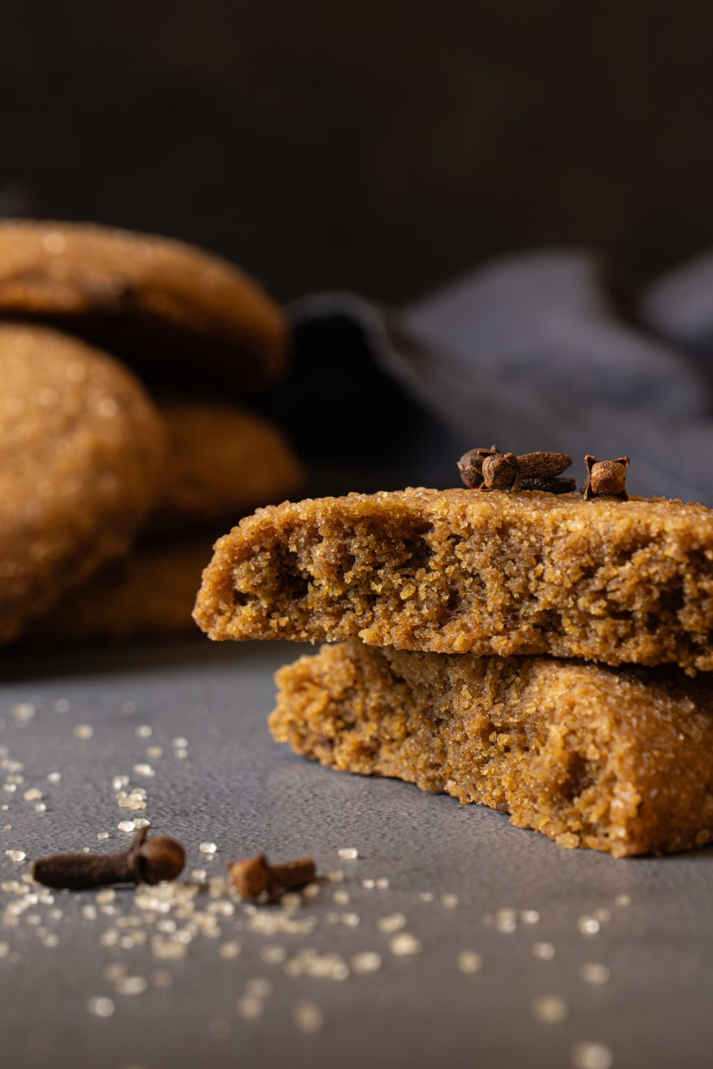 Close-up of brown butter pumpkin cookie texture