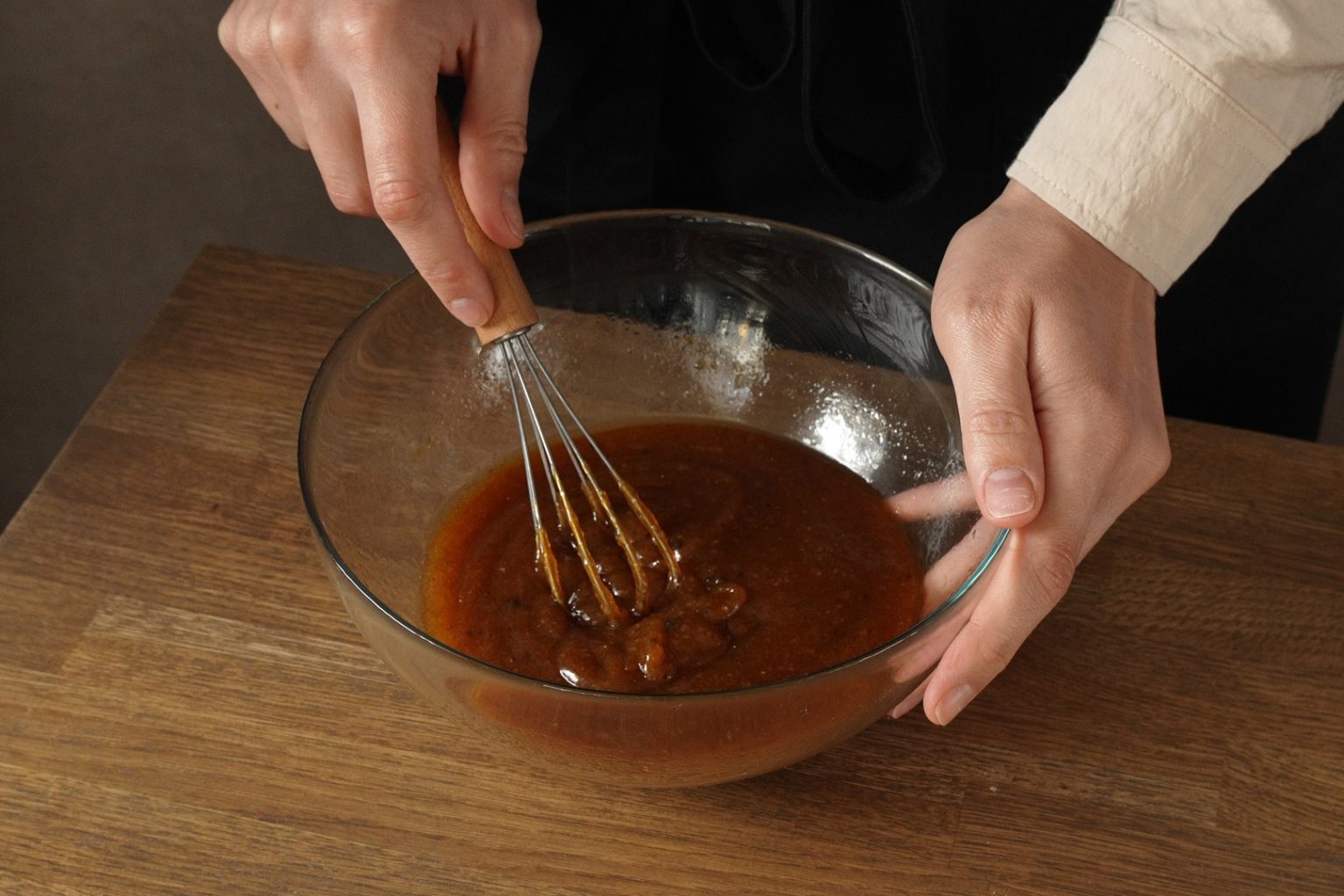 Egg yolk, pumpkin puree and vanilla extract mixed in.